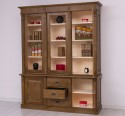 Showcase with 2 doors, 3 BAS drawers + 3 SUP glass doors, Directoire Collection