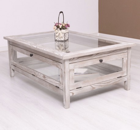 Coffee table with glass, 4...