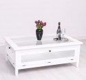 Coffee table with glass, 4 glass doors 120cm