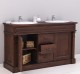 Oak bathroom cupboard 2 wash basins, sink included in price, oak - Color_P081 - LACQUERED