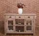 Kitchen island with 4 glass doors, 6 drawers