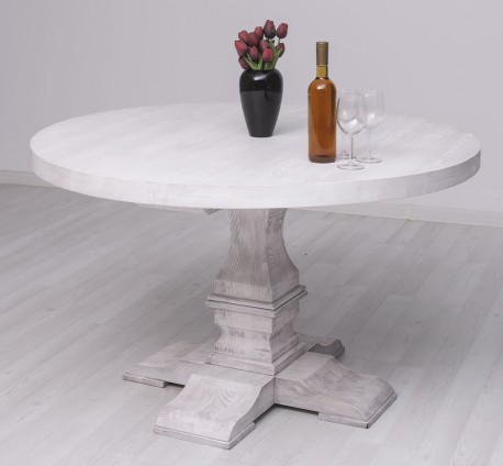 Table with central leg, colonial - Color_P080 - DEEP BRUSHED