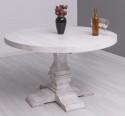 Table with central leg, colonial - Color_P080 - DEEP BRUSHED