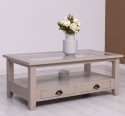 Square coffee table with glass