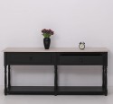 Console with 2 drawers, oak top