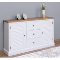 Buffet with 2 doors, 3 drawers, oak top, Shutter Collection