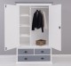 Wardrobe with 2 doors and 3 drawers with metal rails - Color Corp_P004 - Color Drawers_P042 -DOUBLE COLORED