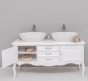 Bathroom furniture with curved legs, two doors and three drawers