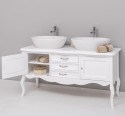 Bathroom furniture with curved legs, two doors and three drawers