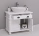 Bathroom cabinet with ornate foot for 1 vessel sink