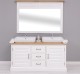 Bathroom base unit shutter doors - with sinks, oak top with mirror - Color Top_P061 / Color Corp_P004 - DOUBLE COLORED