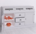 Buffet with 2 doors, 3 drawers, 3 compartments with glass door, BAS
