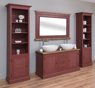Bathroom furniture set with shutter doors, drawers with rails, sinks are included