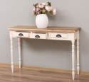 Console with turned legs, 3 drawers, oak top