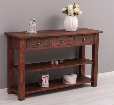 Console With 2 Shelves, 3 Drawers - Color_P083 - DEEP BRUSHED