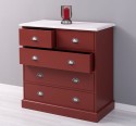 Chest Of Drawers With 2 Narrow Drawers + 3 Wide Drawers - Color Top_P080 - Color Corp_P029 - DOUBLE COLORED