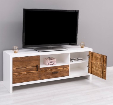 TV Sideboard With 2 Doors And 1 Drawer "Rustic Haven" - Color Corp_P004 - Color Doors & Drawers_P064 - DOUBLE COLORED