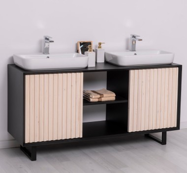 Bathroom item 2 doors "Slatted", sinks and faucets include in price - Color Corp_P003 - Color Doors_P095 - DOUBLE COLORED