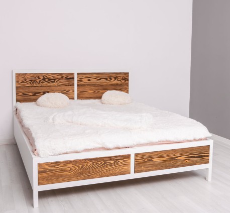 Bed With Dim. 180x200 "Rustic Haven" - Color Corp_P004 - Color Panel_P064 - DOUBLE COLORED
