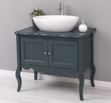 Bathroom furniture with curved legs, two doors