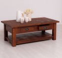 Coffee Table With 2 Drawers 120x65x45cm - Color_P083 - DEEP BURSHED
