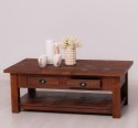Coffee Table With 2 Drawers 120x65x45cm - Color_P083 - DEEP BURSHED