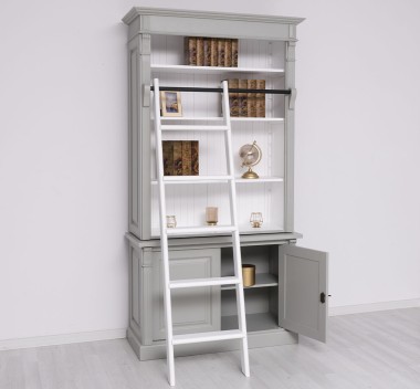 2-door BAS Bookcase + SUP open display case, Directoire Collection