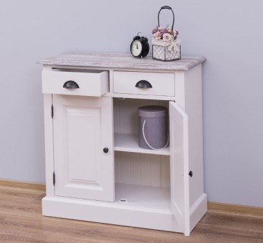 Cabinet with drawer, 2 doors and 2 drawers, oak top