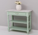Wall console with turned legs, two shelves and one drawer