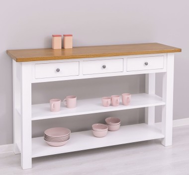 Console with 2 shelves, 3 drawers