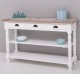Wall console with turned legs, two shelves and three drawers