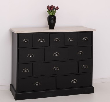 Chest of drawers with 13 drawers, oak top
