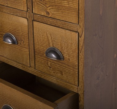 Chest with 14 drawers, oak top