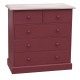 Chest of drawers with 2 narrow drawers + 3 wide drawers, oak top