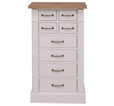 Chest of drawers with 8 drawers, oak top, Directoire Collection