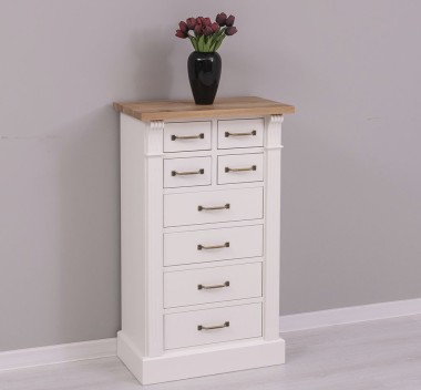 Chest of drawers with 8 drawers, oak top, Directoire Collection