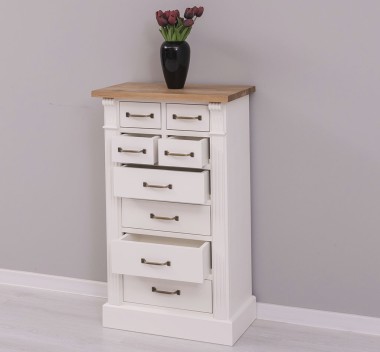 Chest of drawers with 8 drawers, oak top, Directoire Collection