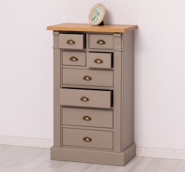 Chest of drawers with 8 drawers, oak top, Directoire Collection