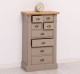 Chest of drawers with 8 drawers, oak top, Directoire Collection