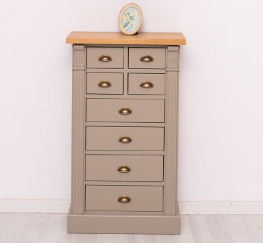 Chest of drawers with 8 drawers, oak top, Directoire Collection