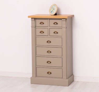 Chest of drawers with 8 drawers, oak top, Directoire Collection