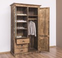 Wardrobe with 2 doors, 3 drawers and mirror