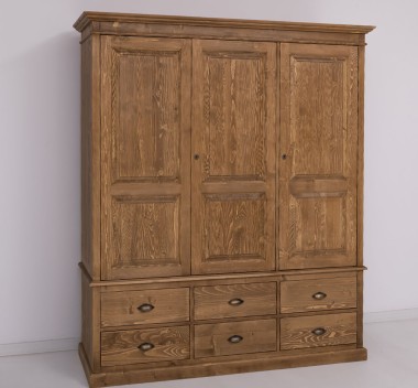 Wardrobe with 3 doors and 6 drawers